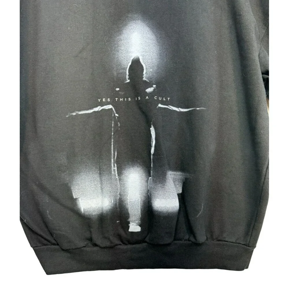 Tultex Black Hoodie Yes This Is A Cult Size Large Black Zip-Up - Picture 8 of 12